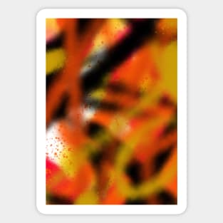 Autumn Fall Colours Abstract Orange and Yellow Graffiti Street Art Pattern 008 Sticker